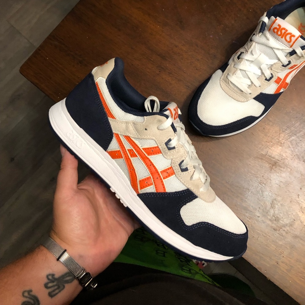 Men’s Asics Gel Lyte Classic Size 8.5, Navy, White & Orange - Picture 2 of 9